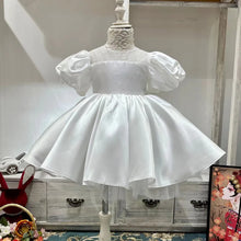 Load image into Gallery viewer, EACHIN Kids White Princess Dresses Girls Elegant Puff Sleeve Ball Gown Children Party Clothing Butterfly Bow Dress for Teenager

