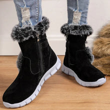 Load image into Gallery viewer, Women Flats Ankle Snow Boots 2024 Winter Warm Fur Shoes New Fashion Design Short Plush Chelsea Boots Suede Soft Sole Goth Botas
