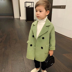 KIDS JACKET BOYS WOOL COAT LATTTICE OUTERWEAR AUTUMN WINTER BOY S JACKET WINDBREAKER FASHION CHILDREN CLOTHESTRENCH COAT