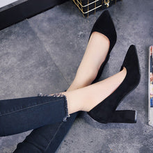 Load image into Gallery viewer, SPRING SUMMER WOMEN SHOES HIGH HEELS THICK WITH PUMPS WOMEN  PARTY SHOES SIMPLE POINTED TOE HIGH HEEL FASHION SHOES
