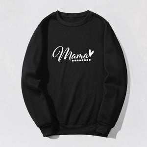 BLESSED MAMA LETTER PRINT WOMEN SWEATSHIRT MOM LIFE STREETWEAR PULLOVERS BRUSHED TOPS MOTHER GIFT
