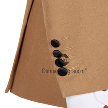 Load image into Gallery viewer, GRAOOM LATEST COAT DESIGN MEN SUITS TAILOR-MADE TUXEDO 2 PIECES KHAKI BLAZERS WEDDING PARTY SINGER GROOM COSTUME HOMME

