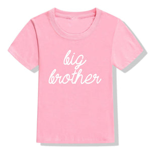 BIG BROTHER LETTERS PRINT KIDS T SHIRT BOYS SHIRT CASUAL CHILDREN TODDLER CLOTHES FUNNY TOP TEES CHILD ANOUNCEMENT TEE DROP SHIP