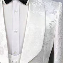 Load image into Gallery viewer, MEN SUITS 3 PIECES TAILORED BEST MAN GROOM WEDDING TUXEDO SLIM FIT JACQUARD BLAZER JACKET VEST PANTS TUXEDO CLOTHING
