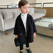 Load image into Gallery viewer, KIDS JACKET BOYS WOOL COAT LATTTICE OUTERWEAR AUTUMN WINTER BOY S JACKET WINDBREAKER FASHION CHILDREN CLOTHESTRENCH COAT
