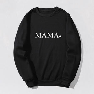 BLESSED MAMA LETTER PRINT WOMEN SWEATSHIRT MOM LIFE STREETWEAR PULLOVERS BRUSHED TOPS MOTHER GIFT
