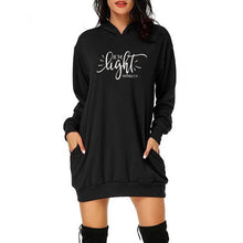 Load image into Gallery viewer, BE THE LIGHT MATTHEW 5:14 PRINT CHRISTIAN SLOGAN AESTHETIC STREET FAITH JESUS VINTAGE SWEATSHIRT DRESS TOP
