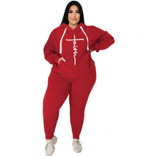 Load image into Gallery viewer, TRENDY TRACKSUIT SETS PLUS SIZE WOMEN CLOTHING 2 PIECE SETS FASHION POCKET SWEATSHIRT PRINT STRETCH SPORTS PANTS SUITS WHOLESALE

