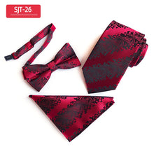 Load image into Gallery viewer, PAISLEY MEN NECK TIE SQUARE SCARF BOWTIE SET 8CM GRAVATA WEDDING ACCESSORIES JACQUARD CORBATAS PARA HOMBRE ELEGANTES
