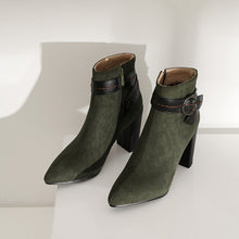 Load image into Gallery viewer, BIG SIZE 9 10 11-15 BOOTS WOMEN SHOES ANKLE BOOTS FOR WOMEN LADIES BOOTS SHOES WOMAN WINTER  BELT BUCKLE SIDE ZIPPER POINT
