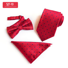 Load image into Gallery viewer, PAISLEY MEN NECK TIE SQUARE SCARF BOWTIE SET 8CM GRAVATA WEDDING ACCESSORIES JACQUARD CORBATAS PARA HOMBRE ELEGANTES
