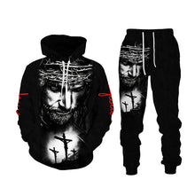 Load image into Gallery viewer, AUTUMN WINTER FASHION MEN WOMEN LONG SLEEVE LION 3D PRINTED JESUS HOODIE SWEATSHIRT AND PANTS CASUAL  CLOTHING TRACKSUIT
